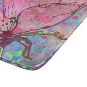 ガラス切り板ピンクフラワー カッティングボード (角)