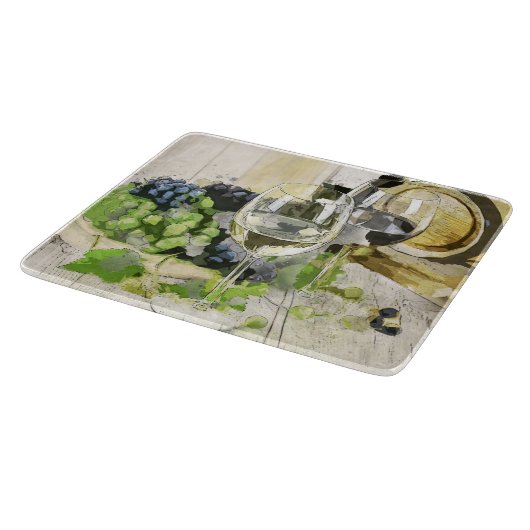 ガラス切り板木樽ワインブドウ カッティングボード (角)