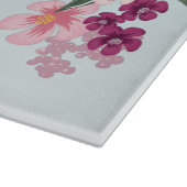 ガラス切り熱帯の花(青グラデーション) カッティングボード (角)