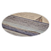 ガラス切りBD/海の上のローンセーリングボート カッティングボード (角)