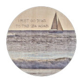 ガラス切りBD/海の上のローンセーリングボート カッティングボード (正面)