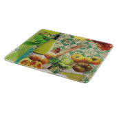 ガラス切削板グリーンメキシカンタイル カッティングボード (角)