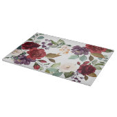 ガラス切断ホワイトローズ金ゴールド幾何学的フロロ カッティングボード (角)