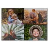 ガラス切断ボードあなたの4写真エッジプリント カッティングボード (正面)