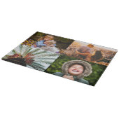 ガラス切断ボードあなたの4写真エッジプリント カッティングボード (角)