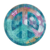 ガラス切断ボードビーチ航海のピースサイン カッティングボード (正面)