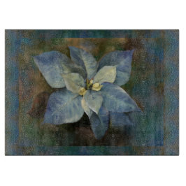 ガラス切断ボードブルーポインセチア カッティングボード