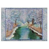 ガラス切断板の冬の反射 カッティングボード (正面)