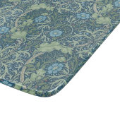 ガラス切断板：ウィリアム・モリス：青色フローラ カッティングボード (角)