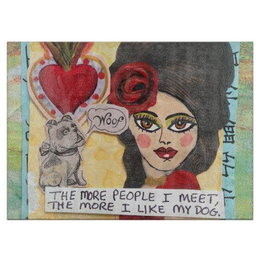 ガラス切断BOARD-THE私が会うより多くの人々 カッティングボード (正面)