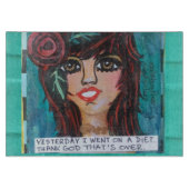 ガラス切断BOARD-YESTERDAY私はダイエットで行きました カッティングボード (正面)