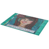 ガラス切断BOARD-YESTERDAY私はダイエットで行きました カッティングボード (角)