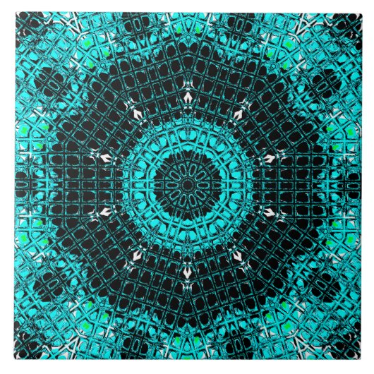 ガラス効果モザイクアクアマリン タイル (正面)