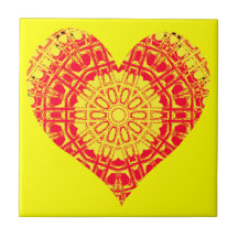 ガラス効果モザイクオレンジ/黄色(ハート)