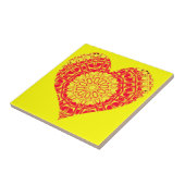 ガラス効果モザイクオレンジ/黄色(ハート) タイル (側面)