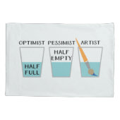 ガラス半分入ったおもしろいなミーム 枕カバー (裏面)