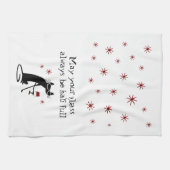 ガラス半熟ワイおもしろいントースト猫つき キッチンタオル (横)