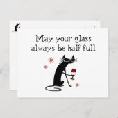 ガラス半熟ワイおもしろいントースト猫つき ポストカード (正面/裏面)