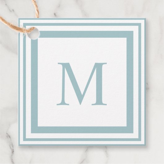 ガラス及びホワイトスクエア縁どモノグラム フェイバータグ (正面)