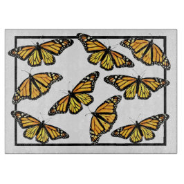 ガラス台所切削ボード（昆虫）オオカバマダラ、モナーク絵画ズ カッティングボード