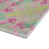 ガラス台所用切板ピンクリリー カッティングボード (角)