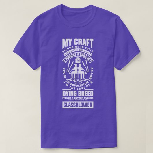 ガラス吹きガラス加工ランプ加工引用文 Tシャツ (デザイン正面)