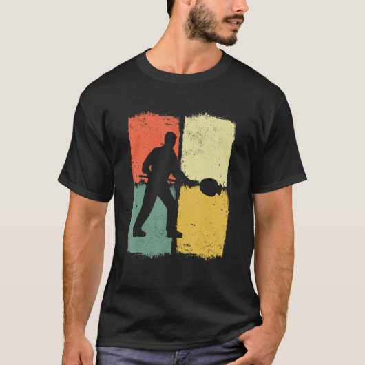 ガラス吹きガラス成形レトロガラス送風機ガラス Tシャツ (正面)
