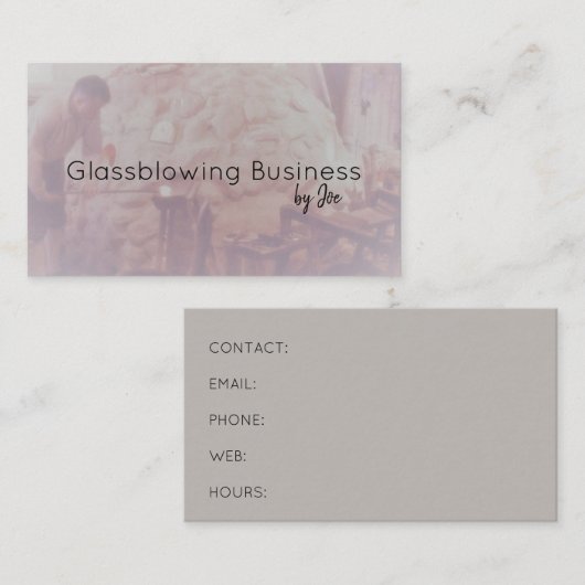ガラス吹き  名刺 (正面/裏面)