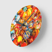 ガラス大理石 ラウンド壁時計 (傾斜)