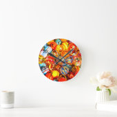 ガラス大理石 ラウンド壁時計 (ホーム)