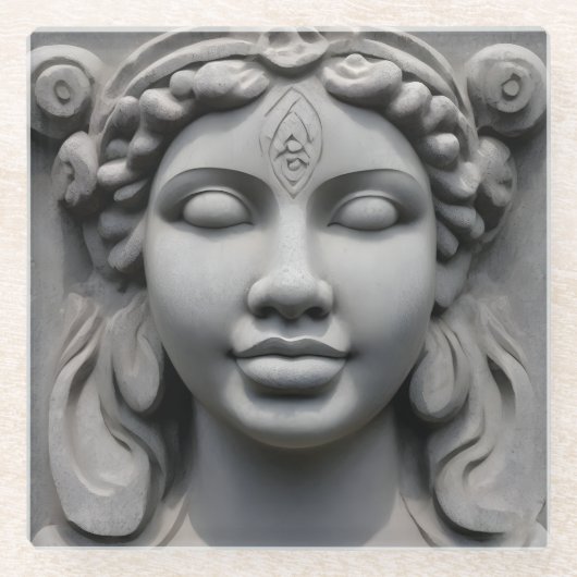 ガラス女神コースター ガラスコースター (正面)