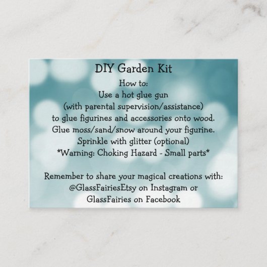 ガラス妖精の庭 名刺 (正面)