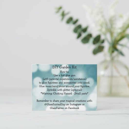 ガラス妖精の庭 名刺 (スタンド正面)