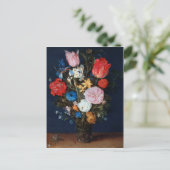 ガラス容器の花，ヤン・ブルーヘル長老 ポストカード (スタンド正面)