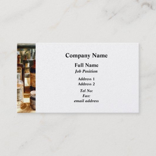 ガラス容器の薬のボトル 名刺 (正面)