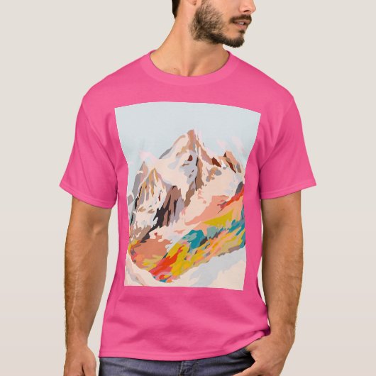 ガラス山グラフィック Tシャツ (正面)