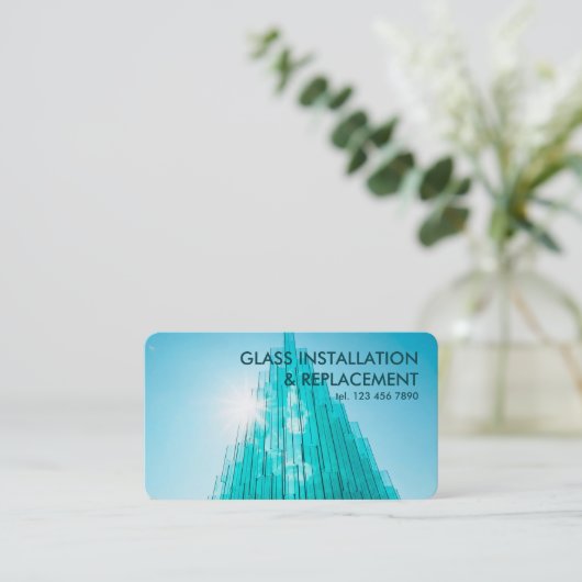 ガラス工場 名刺 (スタンド正面)