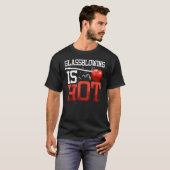 ガラス工房ガラス工房の火災アートワークガラス吹き出し Tシャツ (正面フル)