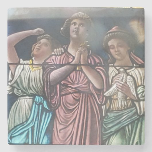 ガラス張りのポスターを通して ストーンコースター (正面)