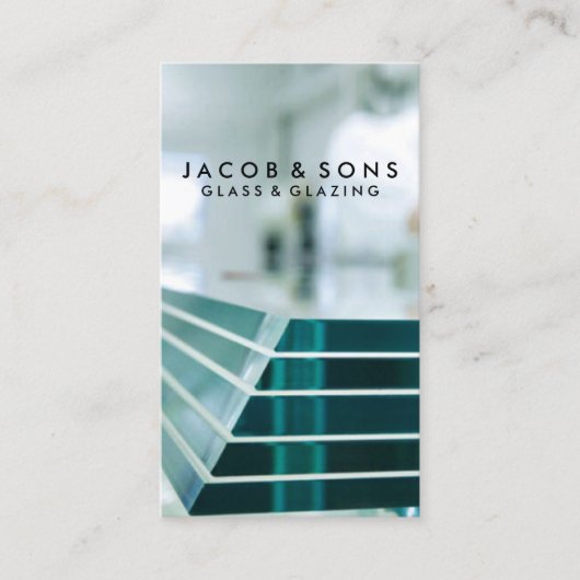 ガラス張りガラス工事業 名刺 (正面)
