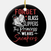 ガラス忘れスリッパこのプリンセスはスニーカーを着用 セラミックオーナメント (裏面)