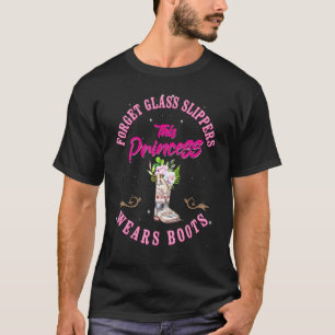 ガラス忘れスリッパこのプリンセスはブーツCoを着用 Tシャツ
