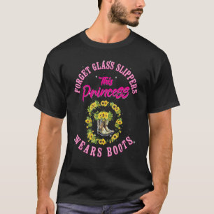 ガラス忘れスリッパこのプリンセスはブーツSuを着用 Tシャツ