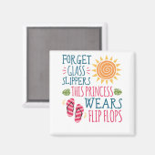 ガラス忘れスリッパプリンセスがビーチサンダルを着用 マグネット (正面/裏面)