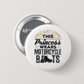 ガラス忘れスリッパプリンセスオートバイブーツ 缶バッジ (正面&裏面)