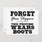 ガラス忘れスリッパ、このプリンセスはブーツを着用 ポストカード (正面/裏面)