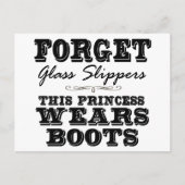 ガラス忘れスリッパ、このプリンセスはブーツを着用 ポストカード (正面)
