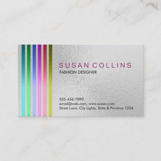 ガラス材料プロフェッショナルクリーンストライプの 名刺 (正面)