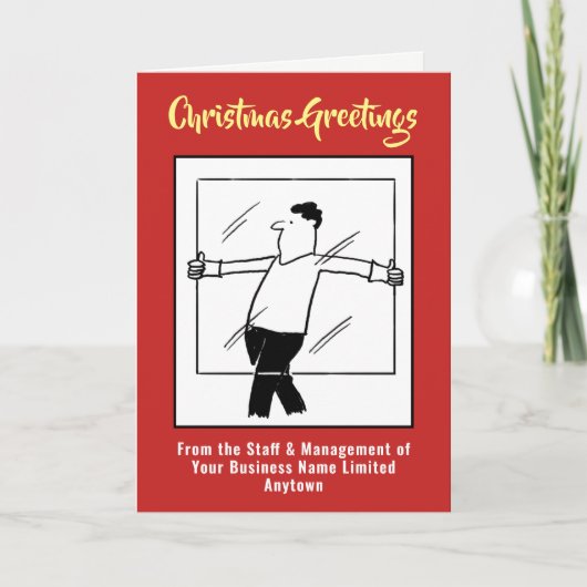 ガラス板とガラス会社クリスマスカード シーズンカード (正面)