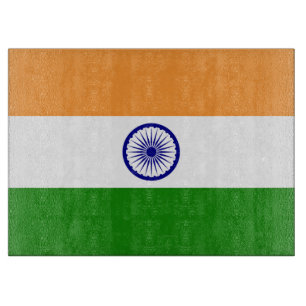 ガラス板（インド国旗あり） カッティングボード